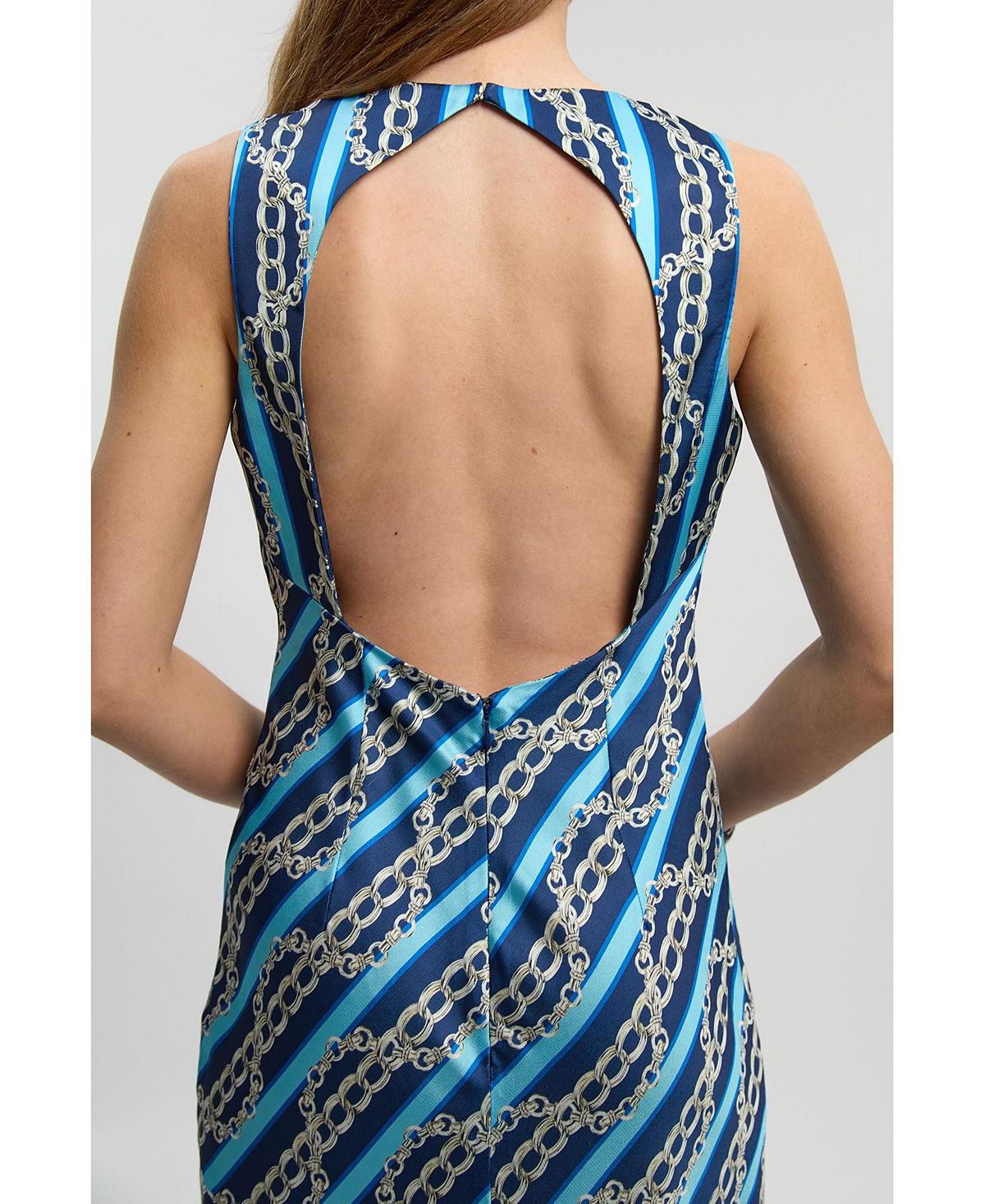 Karen Millen Women's Chain Print Cowl Neck Maxi Dress view 3 — MAYCSS fashion products