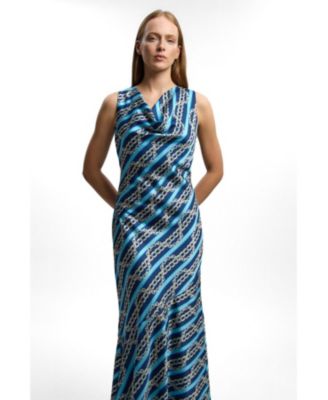 silk chain print dress Chain Link Print Dress