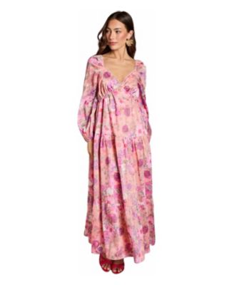 Women's Printed Fit and Flare Maxi Dress