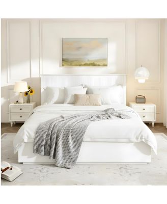 Stylish Queen Size  Solid Wood Bed Frame 600lbs Capacity