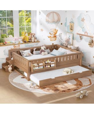 with Bookshelves Staircase Safety Rails and Trundle