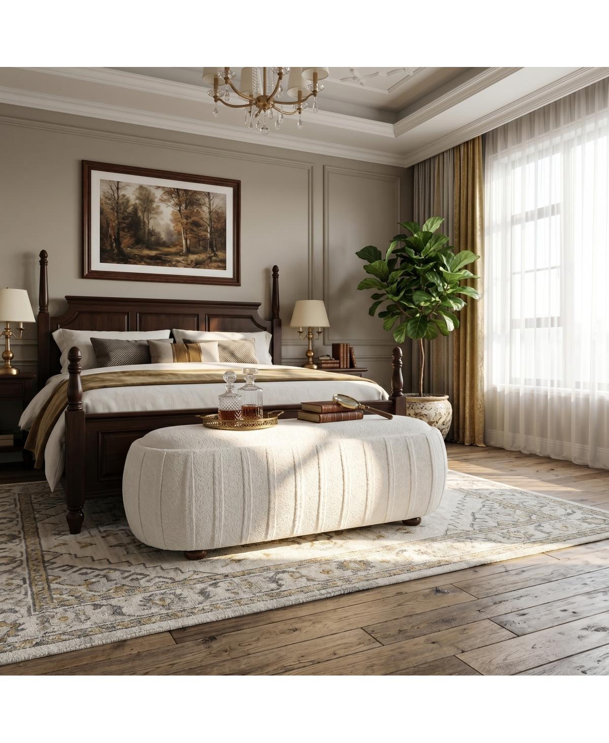 Streamdale Furniture Upholstered Ottoman Oval shape