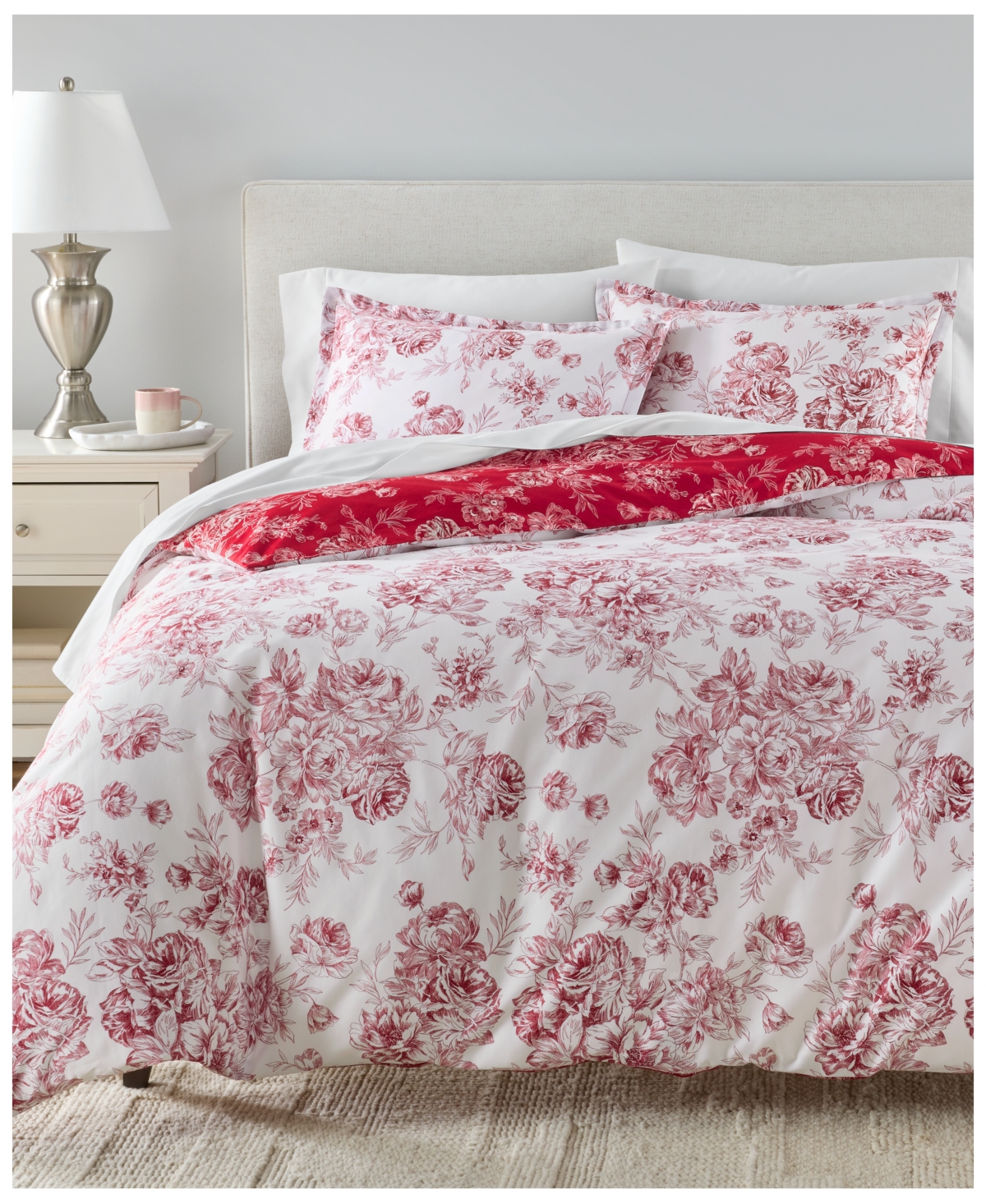 Charter Club Primrose Toile 3-Piece Duvet Cover Set, King, Macy's Exclusive
