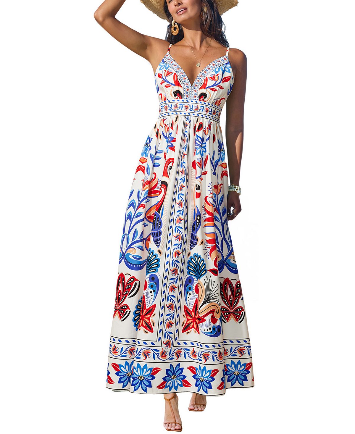 Cupshe Women's Blooming Floral Maxi Beach Dress view 2 — MAYCSS fashion products