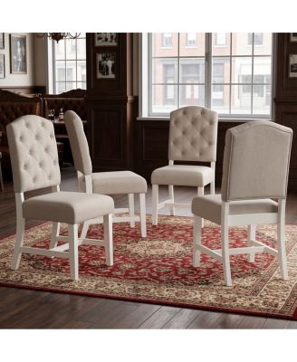 4-Piece Retro Upholstered Dining Chair Set