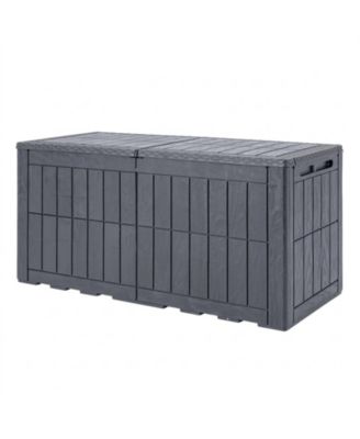 120 Gal Waterproof Lockable Outdoor Deck Box for Tools Cushions Pool
