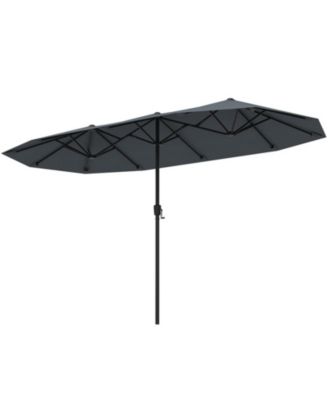 13 Feet Double-Sided Patio Table Market Umbrella with Crank Handle