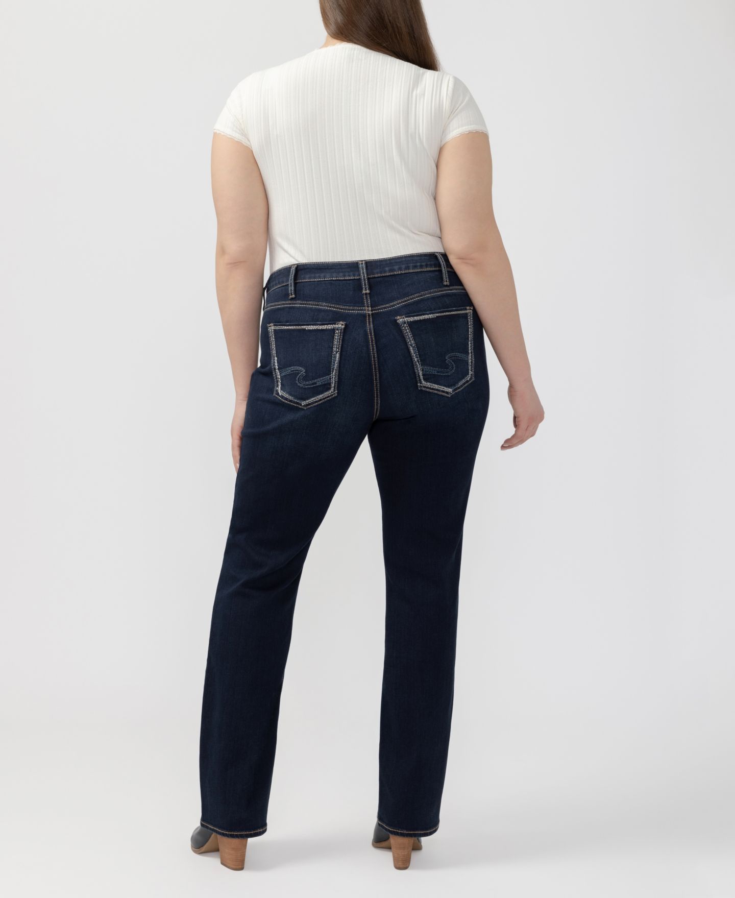 Женские джинсы Silver Jeans Co. Plus Size Suki Curvy Fit Slim Bootcut, цвет: Noel — фото 7