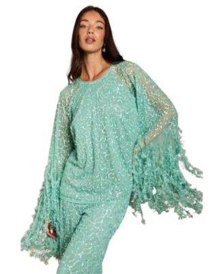 Women's Sequin Cape Blouse