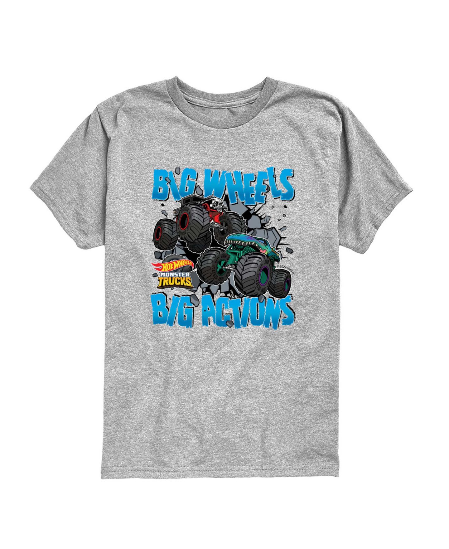 Футболка Hot Wheels Big Actions Big Wheels Short-Sleeve Graphic для мальчиков-малышей, цвет: Меланжевый — фото 1