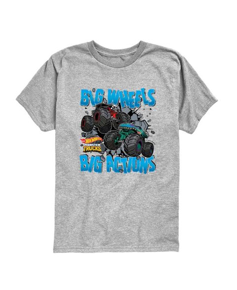 Футболка Hot Wheels Big Actions Big Wheels Short-Sleeve Graphic для мальчиков-малышей, цвет: Меланжевый
