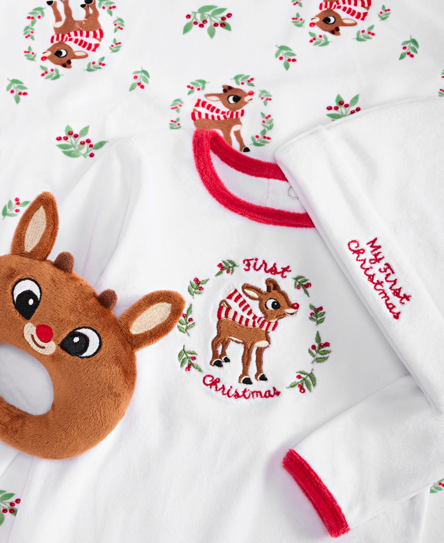 Детский набор First Impressions My First Christmas: шапка, комбинезон, одеяло, игрушка — фото 3