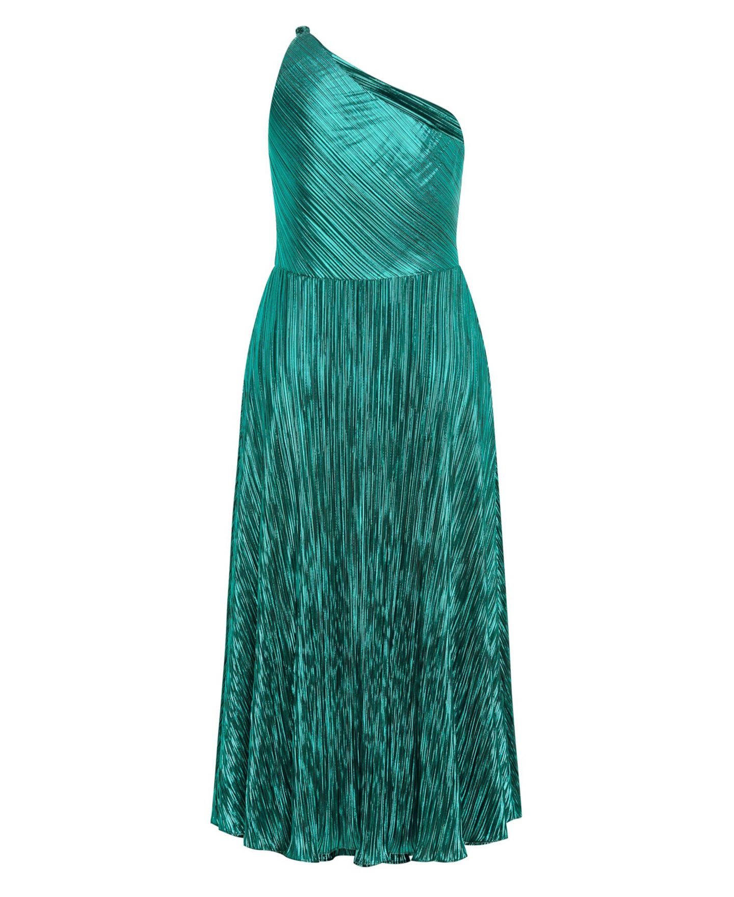 Женское платье CITY CHIC Kamila One Shoulder Metallic, цвет: Изумрудный — фото 5