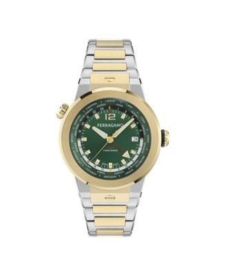 Men's F-80 GMT Worldtime Two-Tone Stainless Steel Bracelet Watch 43mm