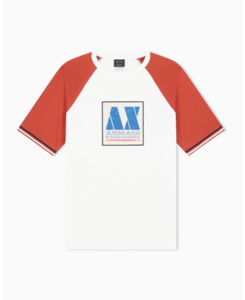Мужская футболка A|X Armani Exchange Color Block Box Logo, цвет: Белый