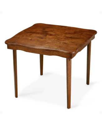 Stakmore Scalloped Edge Compact Traditional Folding Card Table, Fruitwood