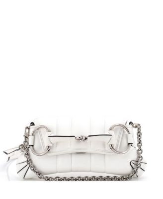 Small Horsebit Chain Shoulder Bag Vertical Quilted Leather