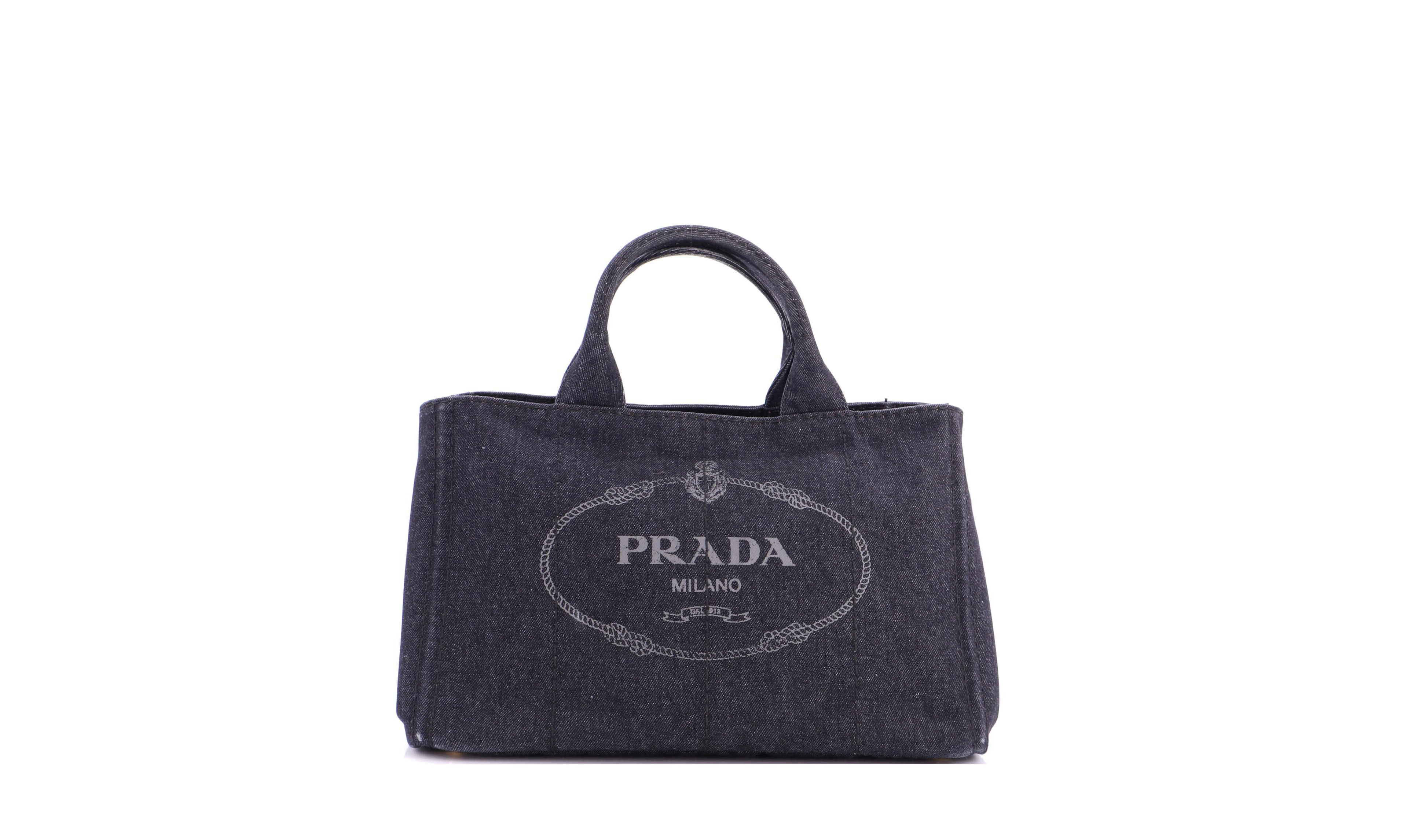 Pre-Owned Prada Large Canapa Tote Denim