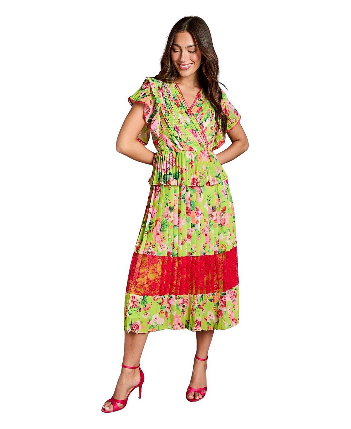Coast Women's Lace Wrap Midi Dress view 1 — MAYCSS fashion products