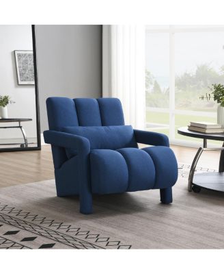 Modern Upholstered Accent Chair with Pillow Linen
