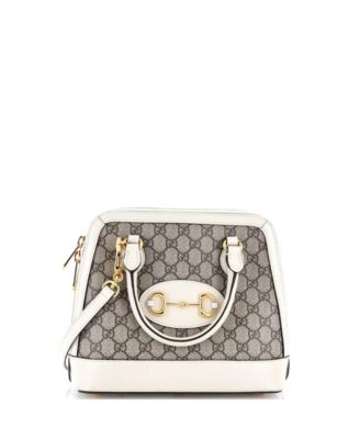 Small Horsebit 1955 Top Handle Bag GG Coated Canvas with Leather