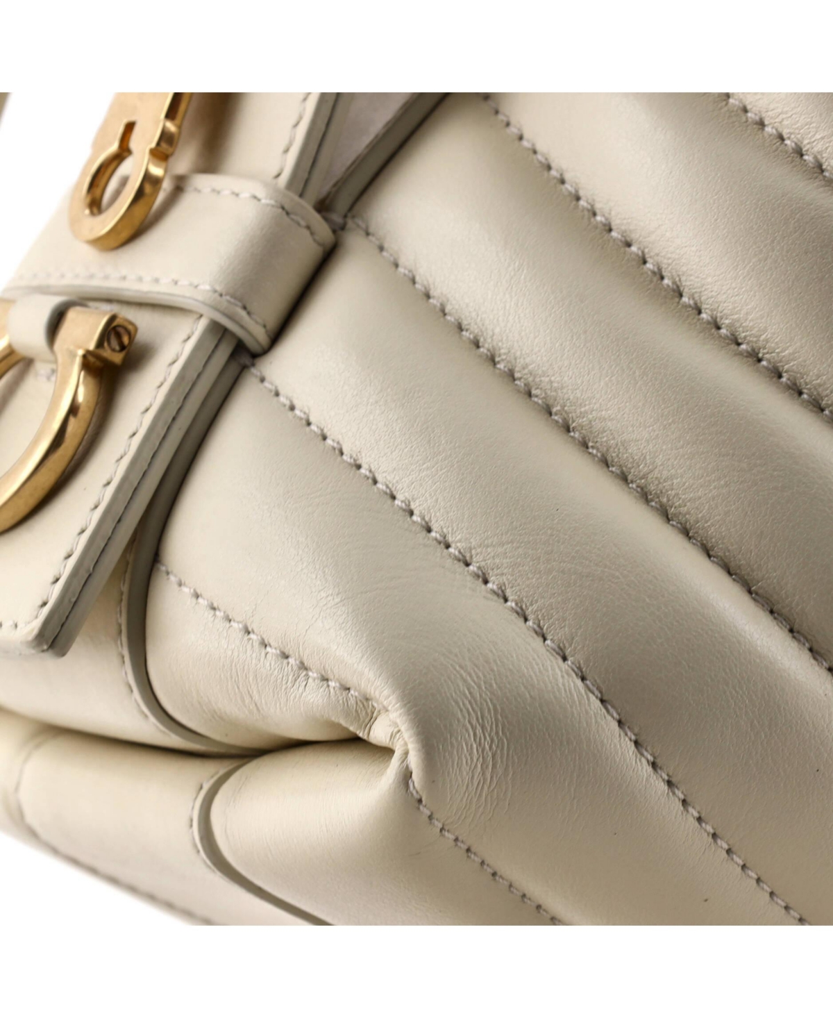 Pre-Owned Salvatore Ferragamo Convertible Top Handle Bowling Bag Quilted Leather