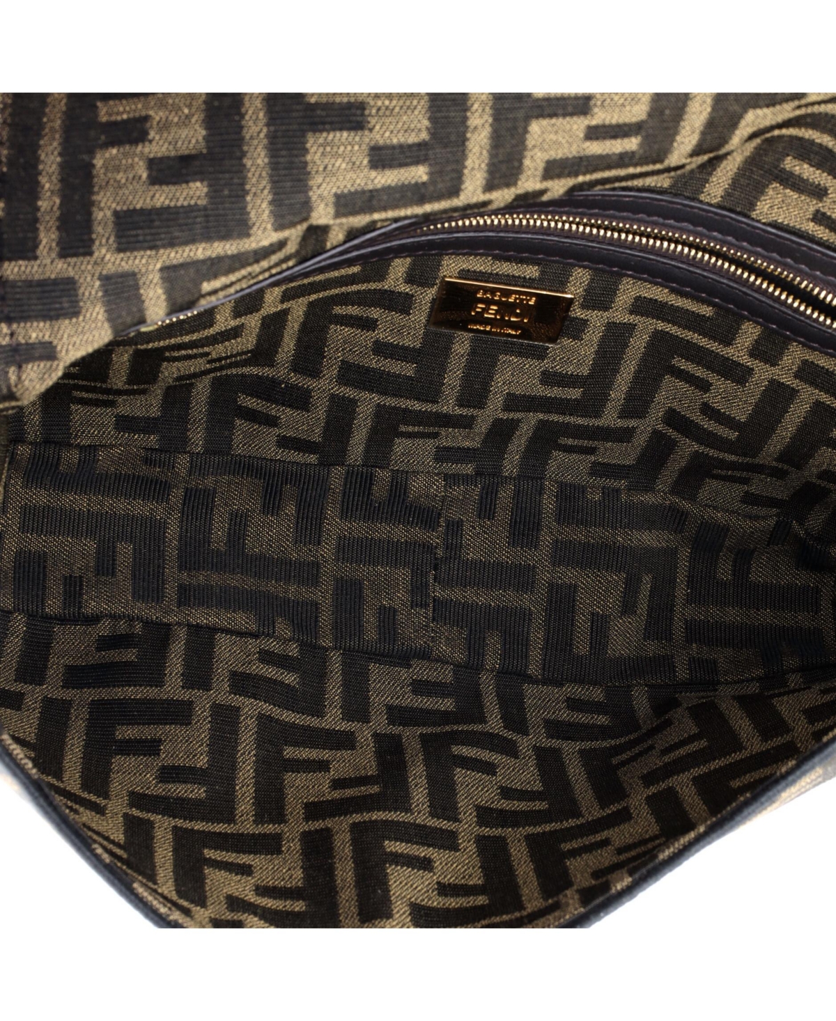 Pre-Owned Fendi Medium Baguette Nm Bag Zucca Canvas