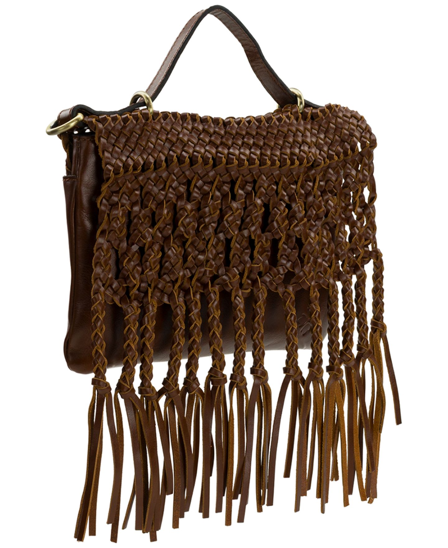 Женская сумка Patricia Nash Marit Small Woven Leather Braided Crossbody, цвет: Коньячный — фото 3