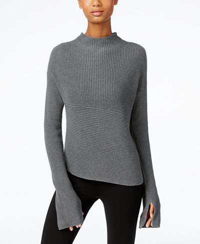 Marled Asymmetric-Hem Sweater