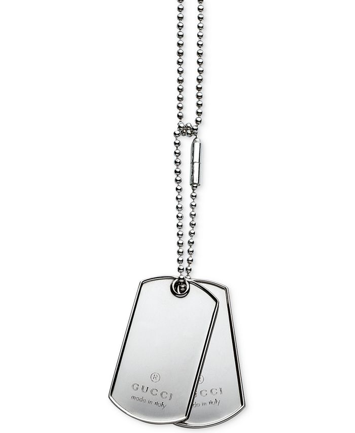 Gucci Mens Sterling Dog Tag Chain Necklace YBB01049200100U Reviews - Necklaces - Jewelry & Watches Macy's
