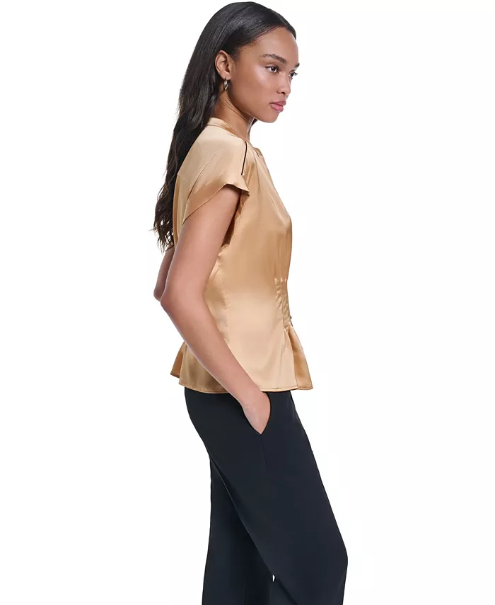 Women's Short-Sleeve Button-Front Blouse - thumbnail 3