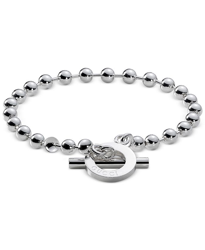 Gucci Unisex Sterling Silver Toggle Bracelet YBA010294001018 - Macy's