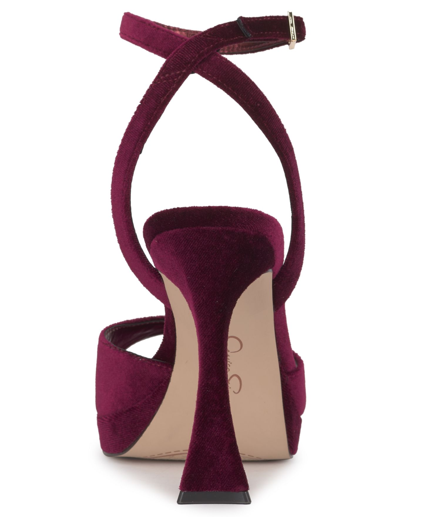 Женские сандалии Jessica Simpson Jixte Round Toe Dress Sandals, цвет: Тёмный вишнёвый бархатный — фото 3