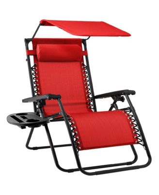 Zero Gravity Recliner Patio Chair with Shade Tray