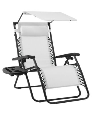 Zero Gravity Recliner Patio Chair with Shade Tray