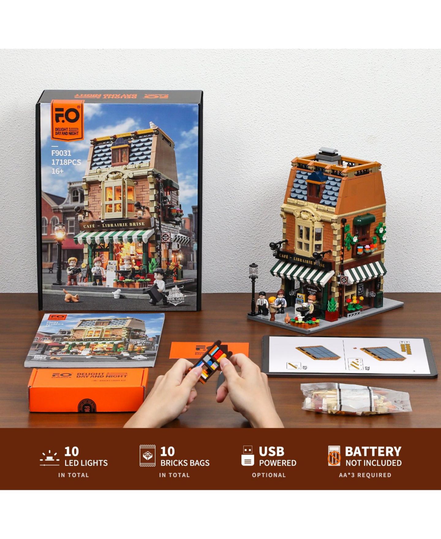 Детский конструктор Lumibricks Book-Cafe 1718-Piece LED Light Building Set, Ages 16+ — фото 9