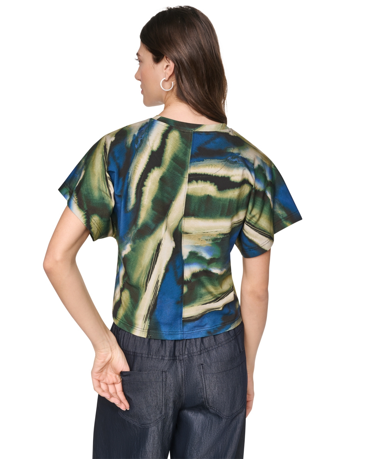 Dkny Women's Printed Wide-Sleeve T-Shirt