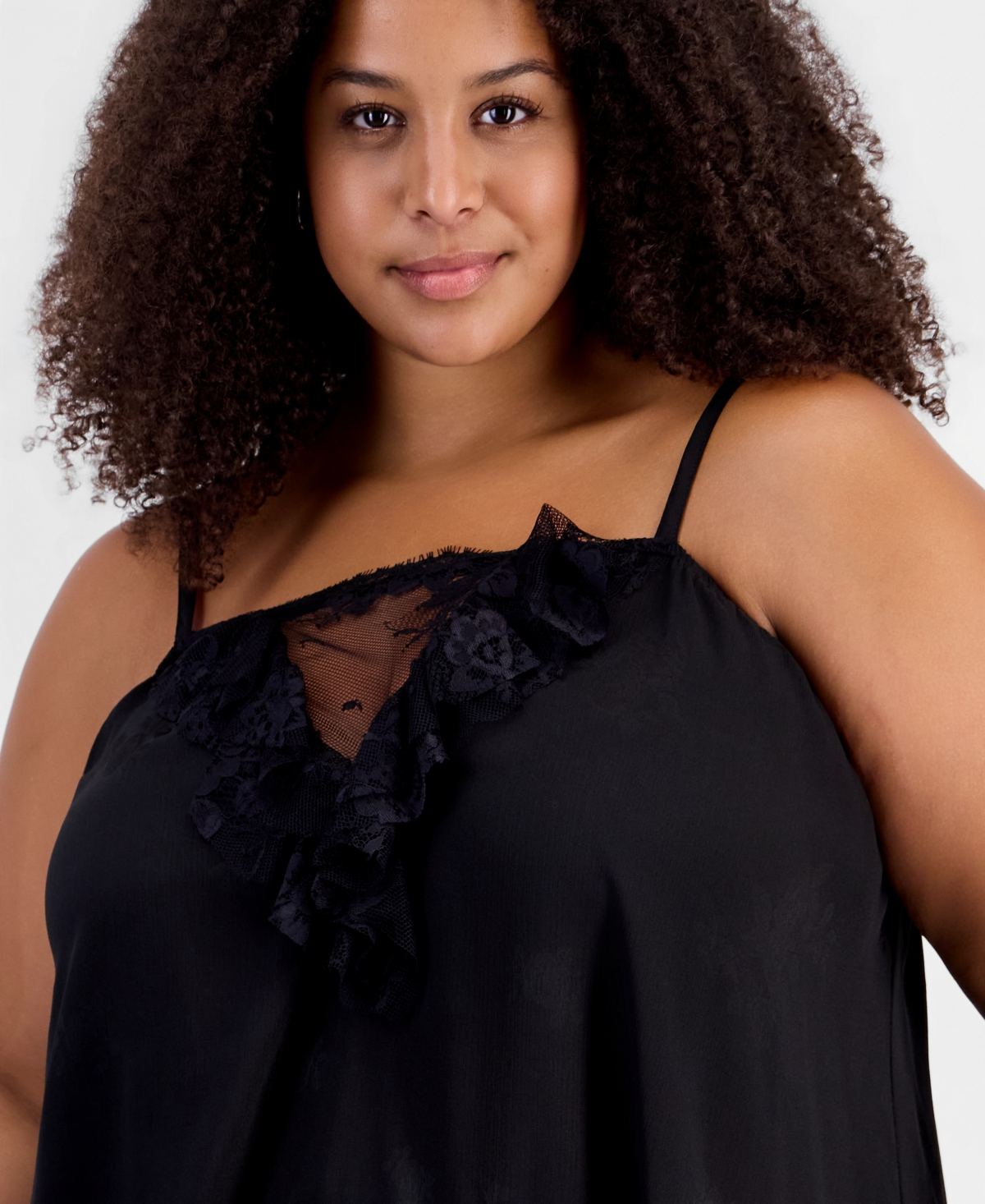And Now This Plus Lace V-Neck Ruffle-Trim Camisole, Macy's Exclusive