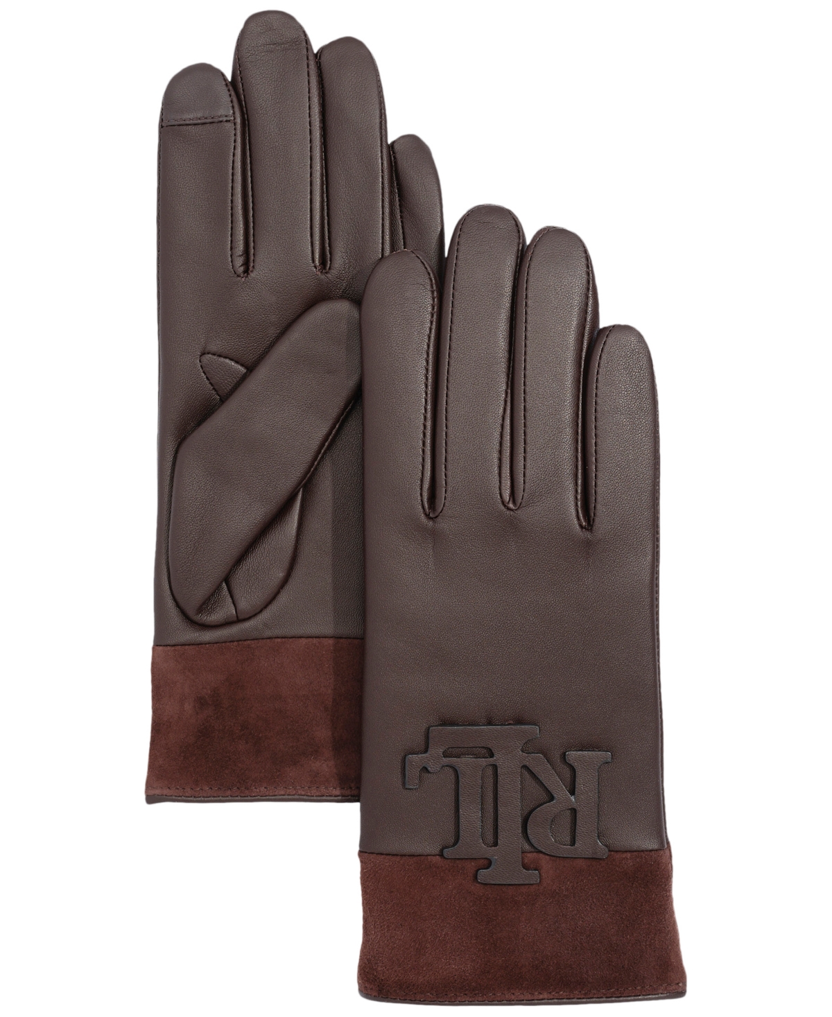 Lauren Ralph Women's Raised Logo Leather Touch Gloves