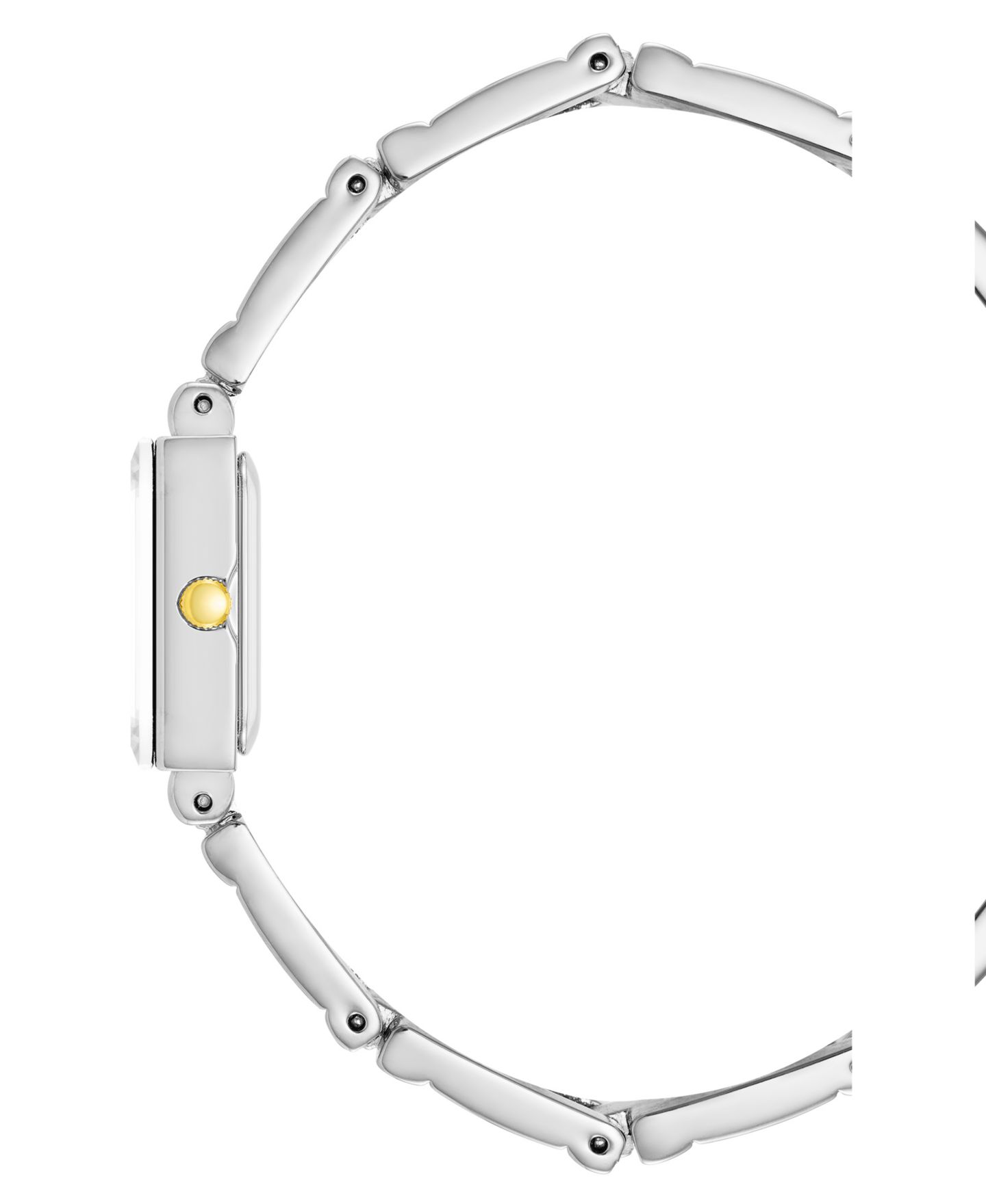 Женские часы Anne Klein Quartz Rectangle Two-Tone Alloy Metal Bracelet Watch 16mm x 20mm — фото 3
