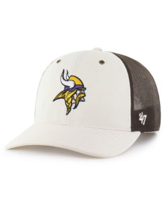 Carhartt x '47 Men's Natural/Brown Minnesota Vikings Undyed Trucker Adjustable Hat