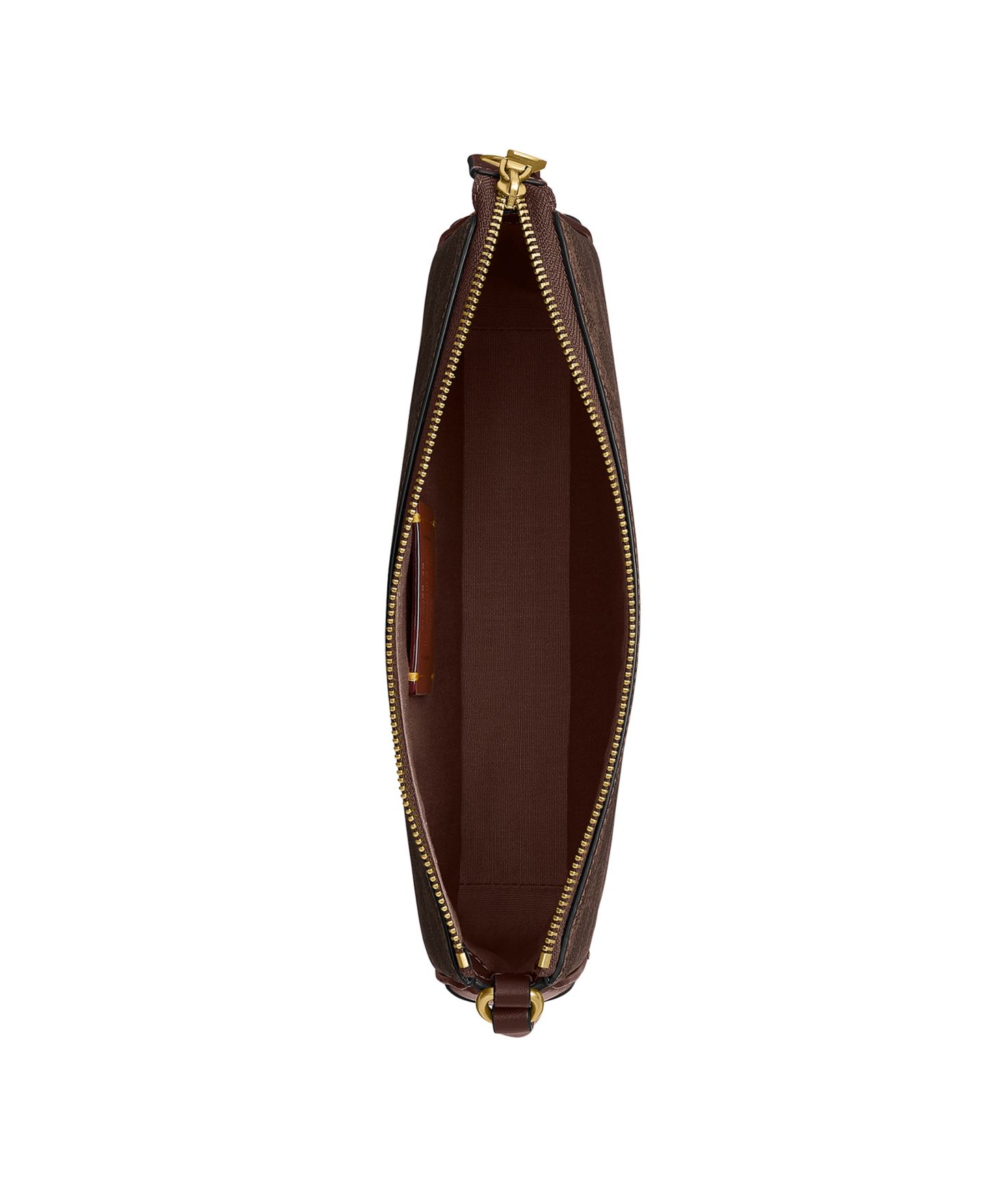 Женская сумка Coach Plaza Small Signature Canvas Slim Shoulder, цвет: Латунный / Кленовый — фото 4