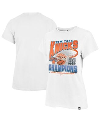 Women's White New York Knicks Three-Time NBA Finals Champions Frankie T-Shirt