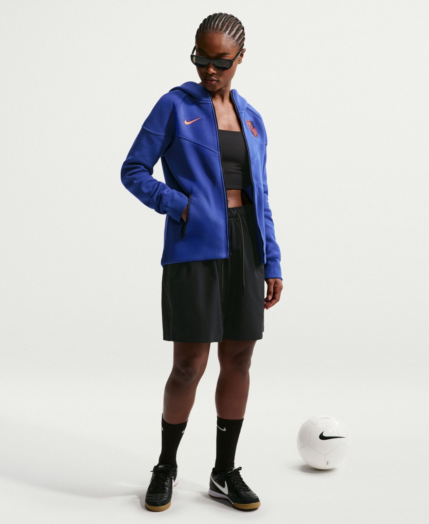 Женское худи Nike Royal Usmnt Tech Fleece Windrunner Full-Zip — фото 1