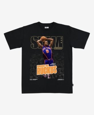 Men's and Women's Latrell Sprewell Black New York Knicks Hardwood Classics Cover T-Shirt