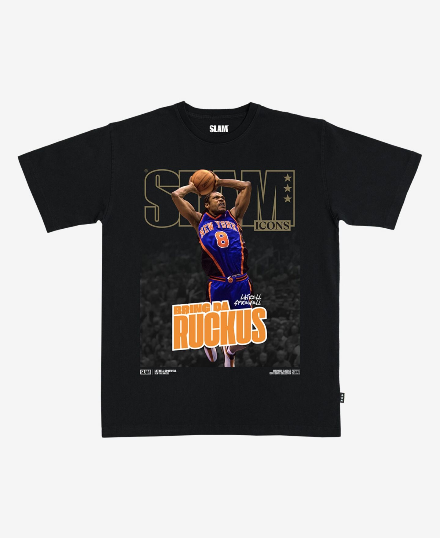 Футболка Slam Latrell Sprewell Black New York Knicks Hardwood Classics Cover — фото 1