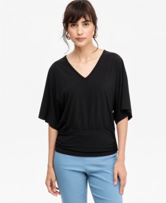 Women's Short Sleeve V-Neck Knit Top