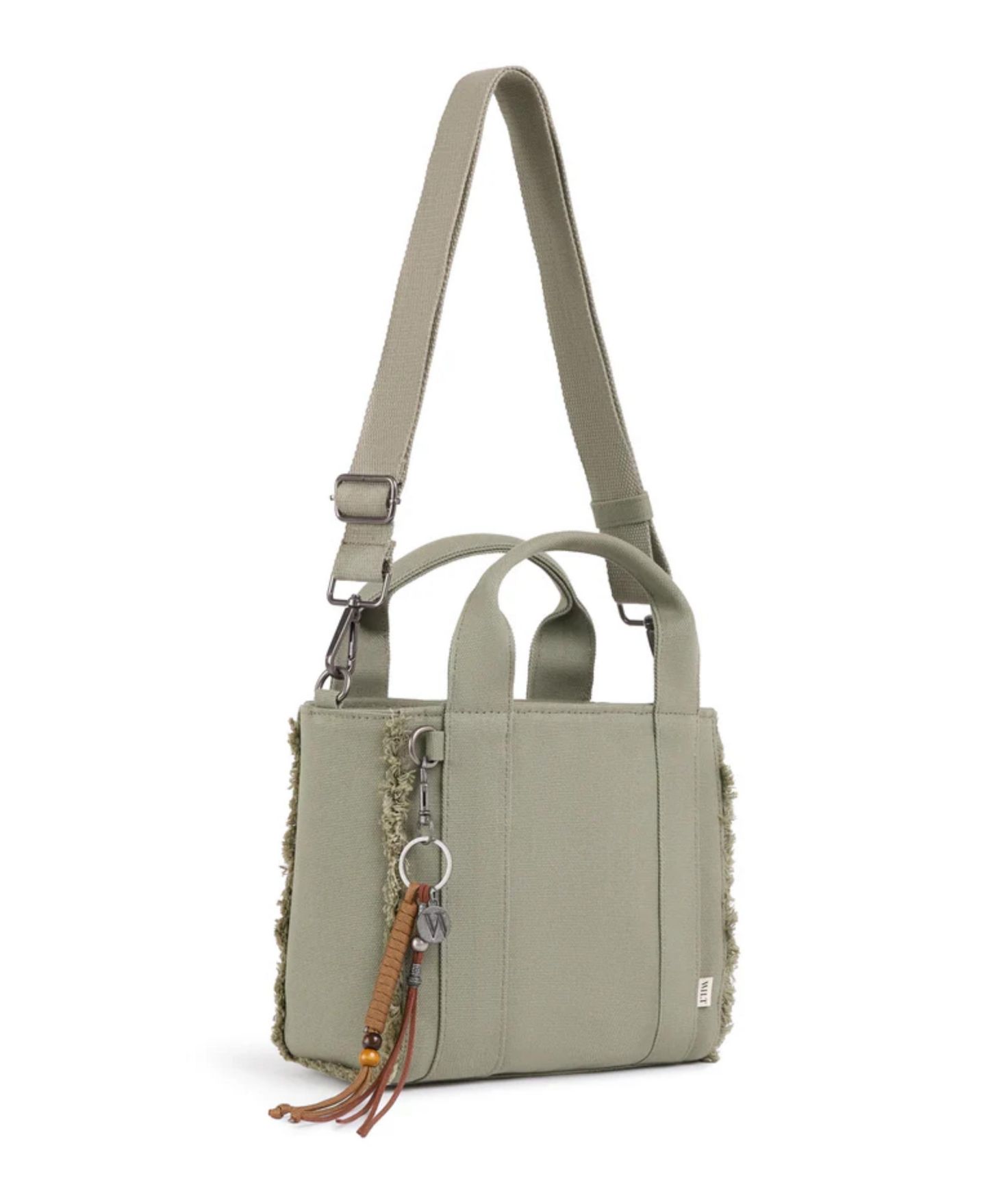 Женская сумка WILT Selma Frayed Mini Tote, цвет: Армейский — фото 7