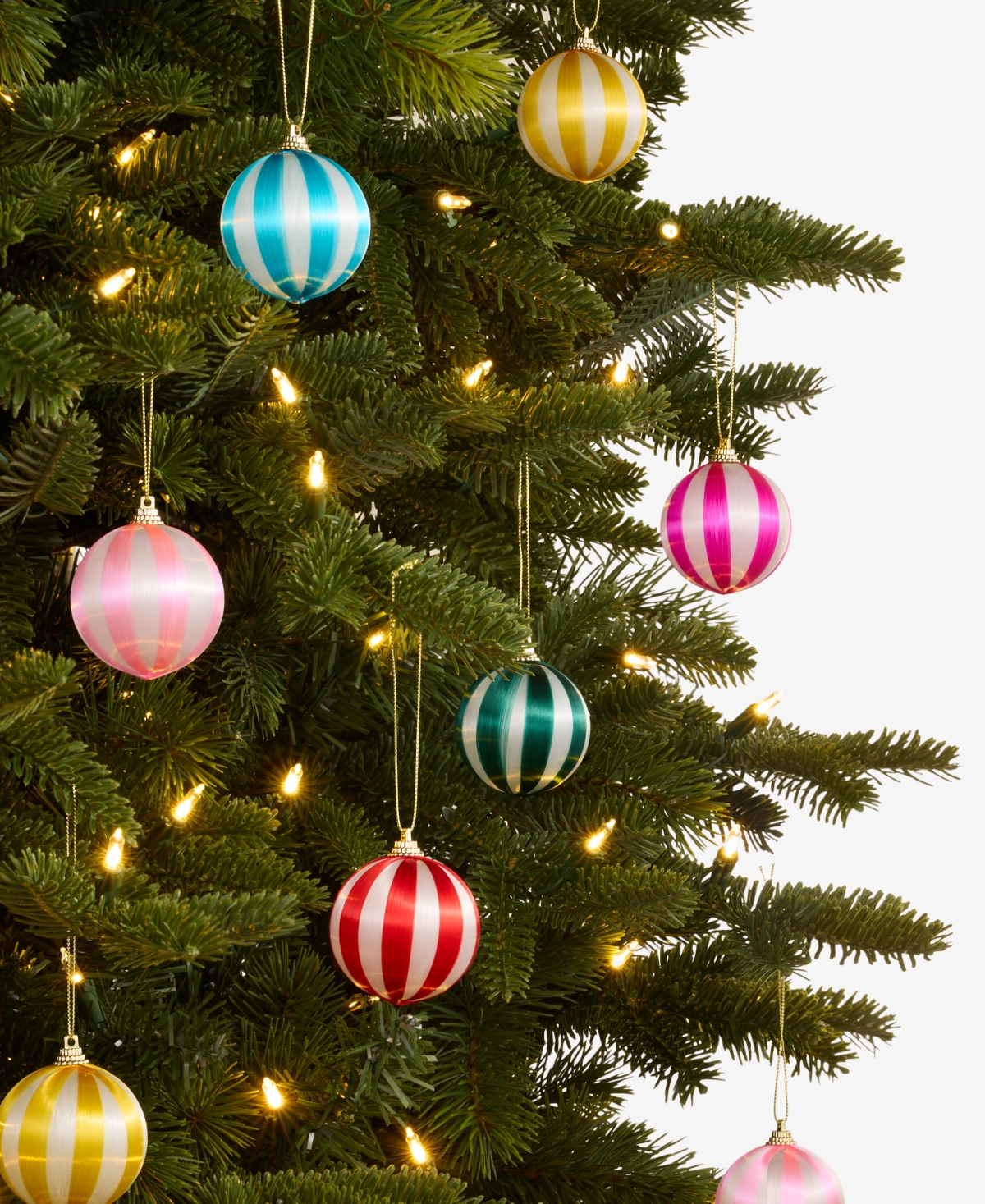 Holiday Lane Whimsy Set of 6 Satin Ball Ornaments, Macy's Exclusive