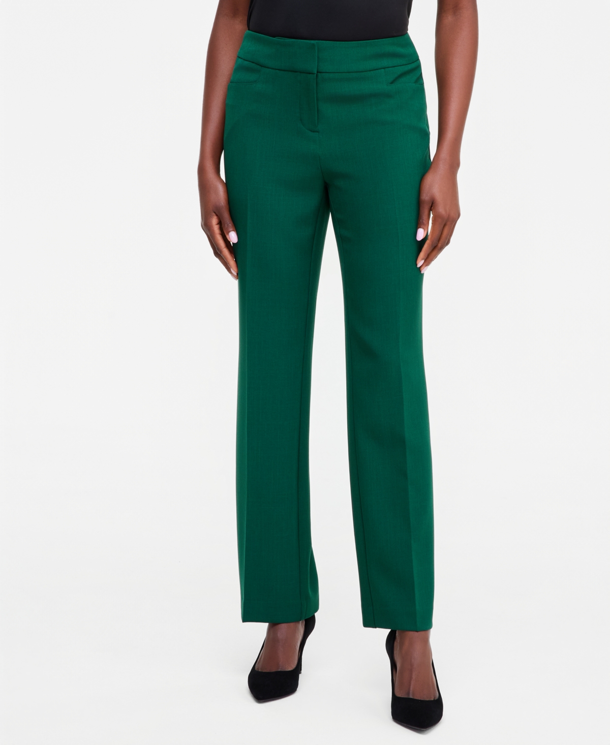 Kasper Women's Lily Crepe Slim Trouser - Evergreen